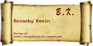 Bozsoky Kevin névjegykártya