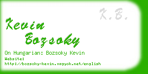 kevin bozsoky business card